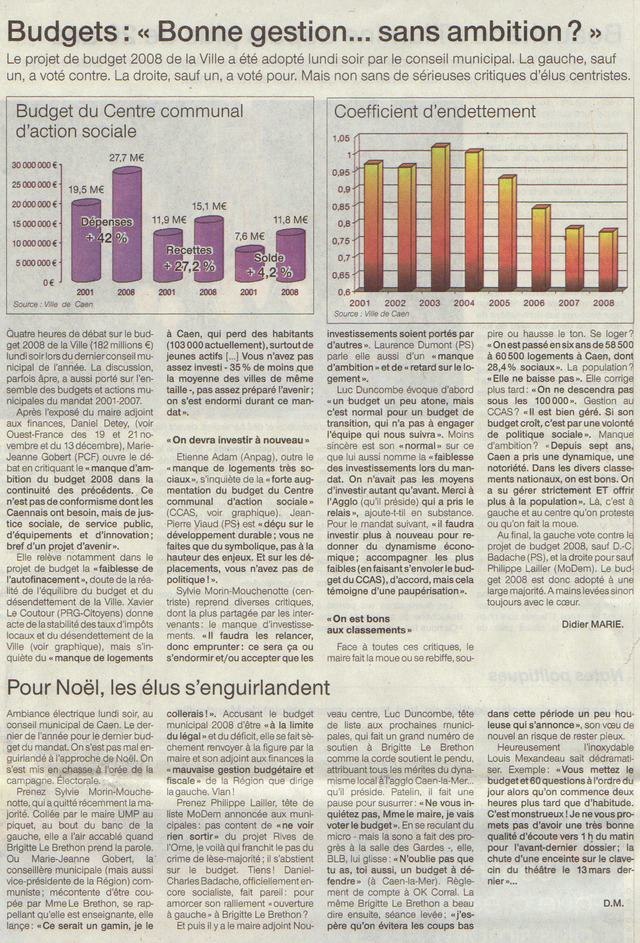 Ouest France du 19/12/2007