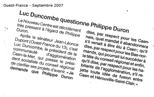 Luc Duncombe questionne Philippe Duron